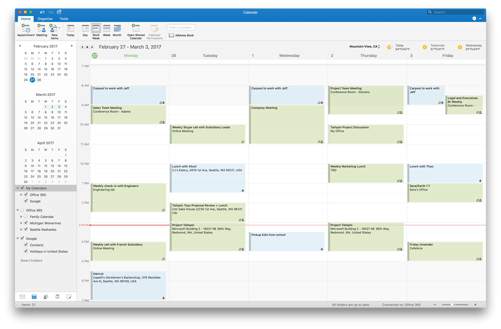 outlook for mac google calendar and contacts
